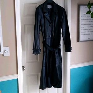 XL black men's leather coat